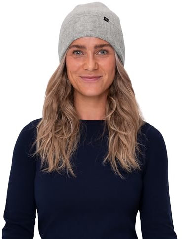 DANISH ENDURANCE 100% Kaschmir Mütze, Luxuriös Weich, Warme Thermo Wollmütze, Premium Komfort, Unisex, Beanie für Damen & Herren, Hellgrau Meliert, Einheitsgröße