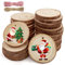 gaoduanluoluo 30 Stück Holzscheiben, 5-6cm Unbehandeltes Baumscheiben, Kleine Holzscheiben zum Basteln mit Loch, Rund Holzscheibe für DIY, Basteln, Hochzeit, Weihnachten Dekoration