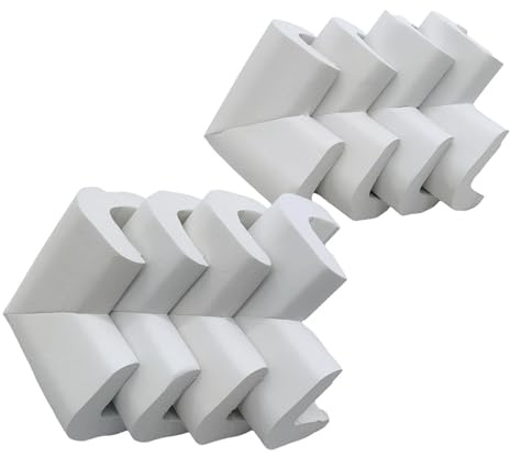 M2cbridge L Shape Extra Thick Furniture Table Edge Protectors Foam Baby Safety Bumper Guard 6.5 Ft(8 Corners(White))