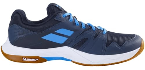 Babolat Shadow Team 2 Badmintonschuhe für Herren, Schwarz/Grau, ideal für Badminton, Squash, Tischtennis, Volleyball, dynamische Dämpfung, geringes Gewicht, Komfort, atmungsaktiv und flexibel, Schwarz