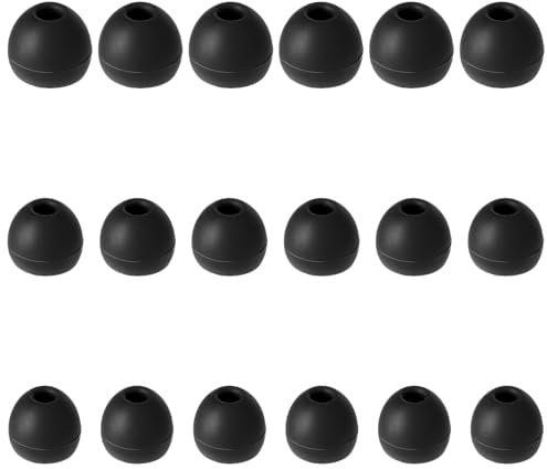 Qianyu 30 Pcs Black Silicone Earbuds Tips Replacement Earbud In-Ear Earphone Headphone Earbuds Tips 3 Different Size Gels Rubber Spare All Small Size for Premium Noise Isolation