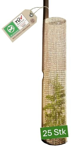 Buckshülle® - Baumschutz (25 Stück) - BIOLOGISCH ABBAUBAR - Baumschutz Wilderverbiss - Wuchshülle aus Baumwolle & Maisstärke - Fegeschutz - Baumschutz Stamm - Verbissschutz für Bäume - Easy Setup