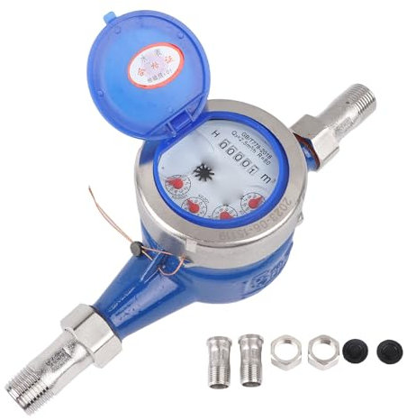 DN15 Kaltwasserzähler, Mechanischer Edelstahl-Durchflussmesser für den Einsatz Im Gartenhaus