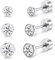 Artskin Damen Ohrstecker Titan Mädchen Frauen Flatback Ohrringe Hypoallergen Kristall Herren Ohrringe Silber Knorpel Ohrring 3mm/4mm/5mm (Crystal)