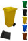 JARDIN202 - Contenedor de Basura Reciclables de Colores con Ruedas | Mango antideslizante | 120 L + Bolsas (Amarilla)