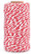 Filo di cotone bianco rosso 100 m, filo di cotone da 2 mm, filo regalo per avvolgere regali, spago per la cottura per artigianato, confezioni regalo, giardinaggio, decorazioni natalizie