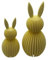 2X Deko-Osterhase aus hochwertigem biokompatiblem Kunststoff - 13,5cm & 10cm - Aufsteller im Frühling & zur Osterdekoration - Hase in modernen Farben - Figuren für Ostern (2X Hase) (Mandel Gelb Matt)