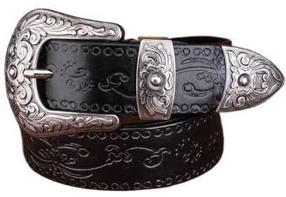 Cmis Kbei Court Style Embossed Western Cowboy Steel Buckle Belt Genuine Leather Men Belt Punk Jeans Belts For Men