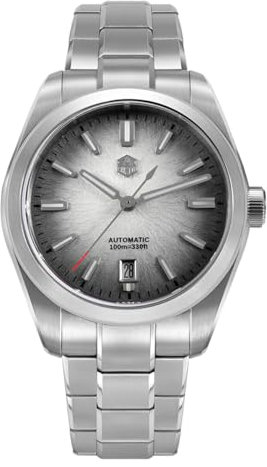 San Martin 39 SN0144 9015 Automatikuhr mit violettem Zifferblatt, Edelstahlband, 100,6 m wasserdichte Uhr, V 3, Casual