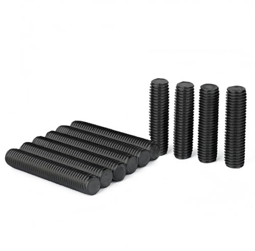 Drenky M8x40mm Gewindestange Vollgewinde Schwarz nach DIN976 Gewindestifte Edelstahl A2 V2A Gewindebolzen für Bauwesen, Maschinenbau, Elektrotechnik, Transportwesen, 10 Stück