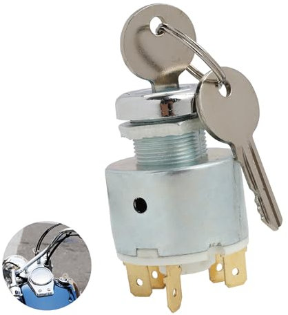 12V Interruptor de Encendido, Universal Interruptor de Control de Encendido con 2 Llaves, Impermeable 3 Posiciones Encendido Apagado para Motocicletas, Tractores, Automóviles y Barcos