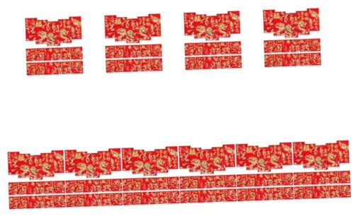 VILLCASE 10 Ensembles Traditionnel Distique Décorations Paquet Enveloppes Vintage Fête Lumineuse Enveloppe Rouge Année Lunaire Enveloppe Rouge De L'année Du Dragon Produit Papier 36pcs * 10