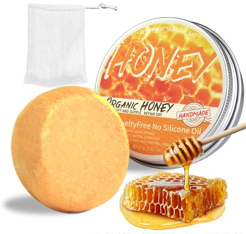 Honig Shampoo Bar - Festes Shampoo mit Gelée Royale, Shampoo Seife für Haarwachstum, Shampoo für Herren & Damen, Nährend, Stärkend und Volumenstärkend Haare