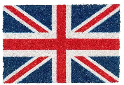 Union Jack Coir Doormat | Patriotic Bright English Non-Slip Entrance Mat. Show Your British Pride! 60x40cm Stylish & Modern Welcome for Indoor / Outdoor, Front Door / Entrances. Durable Welcome Mat