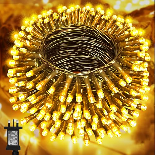 Lincentra 40M 400 LED Fairy Light Plug in Christmas String Light Warm White | IP44 Waterproof Outdoor 8 Mode Xmas Lights with Timer for Garden Xmas Tree Wedding Party Bedroom Decor