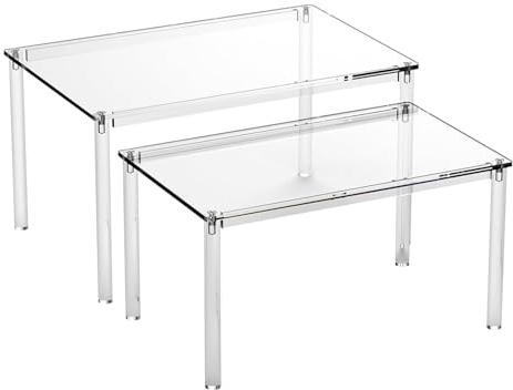 Schrankorganiser Regalbrett | Aus Acryl Schrank Regalbrett Etagere Gestell,2 Stück stapelbarer Ständer für Theken zur Aufbewahrung von Gläsern Getränkedosen Make-up Backzutaten in Gläsern und