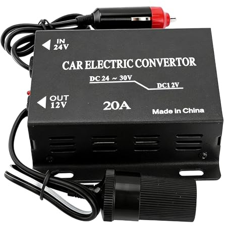 Trasformatore automobilistico, convertitore di corrente da 24 V a 12 V, adattatore per camion, riduttore di tensione per auto, convertitore, tipo di accendisigari per uso elettronico