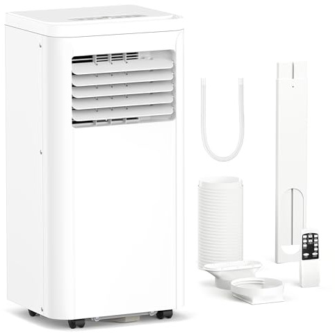 Electactic Tragbare Klimageräte 8000 BTU | 3 in 1 tragbare Klimaanlage mit Kühlung, Entfeuchtung und Lüftermodus, Fernbedienung und LED-Display-Steuerung, einfach