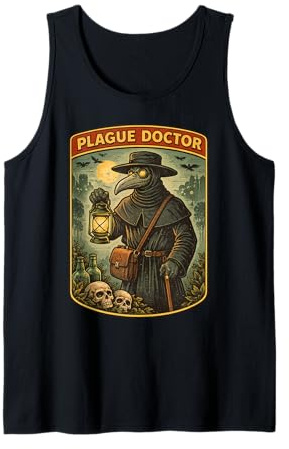 Plague Doctor Gothic-Horror im Retro-Comic-Stil Tank Top