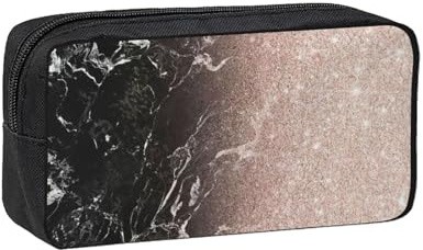 YUanyhr Marble Color Rose Gold Print High Capacity Pencil Case, Big Pencil Bag Pouch Box Organizer Pen Case Supply for Shool