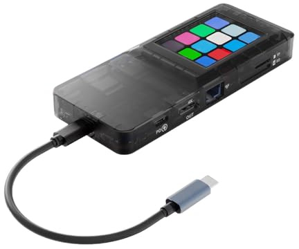 Sorandy HUB USB C, Docking Station con Schermo LCD Touch, Adattatore Multiporta 8 in 1 per Laptop, HUB Display Personalizzabile Fai-da-te con PD 100W 4K RJ45