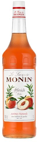 Monin Sirup Pfirsich (1 x 1,0l) - Aromatische Ergänzung für Cocktails und Desserts - Erfrischender Genuss mit natürlichem Pfirsichgeschmack