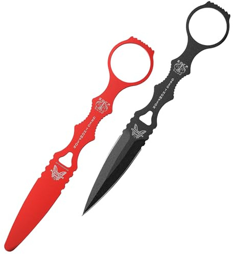 Benchmade 176BKSNCOM SOCP Dagger inkl. Trainer | Schwarz beschichtet, Stahlgriff, zweischneidige Dolchklinge