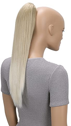 CAISHA 50cm Clip on Zopf Haarteil Pferdeschwanz Haarverlängerung Kunsthaar Glatt Blond Mix H55
