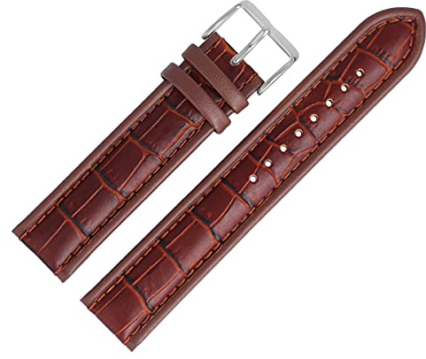 MARBURGER Uhrenarmband 20mm Leder Alligator Prägung - Werkzeug Montage Set 82820