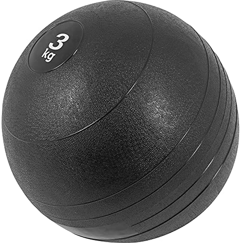 GORILLA SPORTS® Slam Ball - 3kg, 5kg, 7kg, 10kg, 15kg, 20kg Gewichte, Einzeln/Set, mit Griffiger Oberfläche, rutschfest, Schwarz - Gewichtsball, Fitnessball, Slamball, Medizinball, Trainingsball