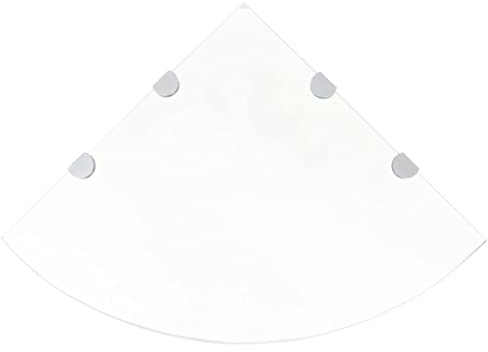 vidaXL Eckregal mit Halterungen Glasboden Glasplatte Glas Transparent 45 x 45 cm