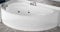 Baignoire Angle courbe asymétrique Novellini Vogue Hydro 150x85 165x85 H55 cm colonne Robinetterie mécanique Installation gauche Panneau avant Whirlpool Télécommande appuie-tête châssis blanc séancen