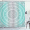 ABAKUHAUS Grau und Aqua Duschvorhang, Stamm Mandala Zen, mit 12 Ringe Set Stielvoll Modern, 175x200 cm, Aqua Grau