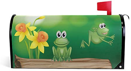 Home Garden Briefkastenabdeckung, Motiv zwei grüne Frösche, magnetisch, Standard
