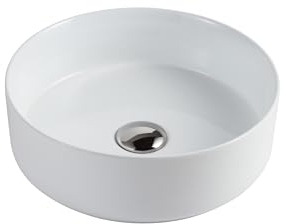 MUEBLES PITARCH-Lavabo Cilíndrico, Cerámica blanca, 12 x 36 cm (alto x diámetro), lavabo sobre encimera,para baños de sobreponer