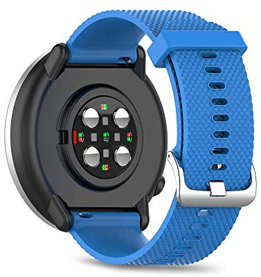 SeaFicco 20mm Silikon Armband Sport Uhrenarmband Fitness Wechselarmband Ersatzband Uhrband Zubehör Kompatibel mit Polar Pacer/Ignite 3 /Ignite 2 /Ignite/Unite (Blau, S)