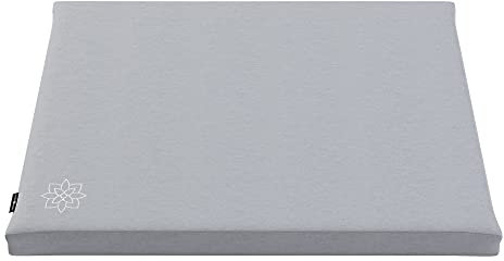 Mindful & Modern Zabuton Meditationsmatte - Meditationskissen aus Baumwolle für Beste Knie- und Sitzunterstützung - Großes rechteckiges Bodenkissen für Zafu oder Bank, schiefergrau
