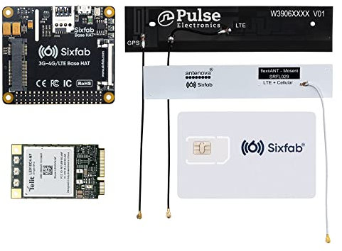 Kit modem cellulaire Raspberry Pi 4G/LTE – Matériel | Carte SIM mondiale IoT avec crédit gratuit de 25 $ | Logiciel cloud gratuit | Surveillance du réseau à distance | Accès au terminal à distance