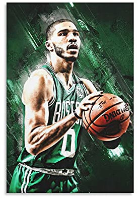 GNKIO Basketball Player Jayson Tatum Sports Poster Poster Dekorative Malerei Leinwand Wandkunst Wohnzimmer Poster Schlafzimmer Malerei 12x18inch(30x45cm)
