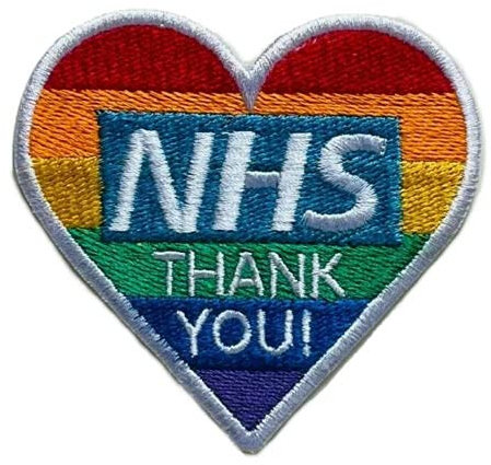 NHS Rainbow Thank You Show Support Embroidered Iron ON /SEW ON Patch