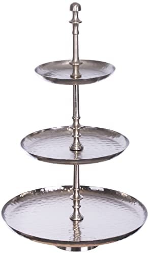 Brandsseller Etagere aus Aluminium | 51cm | 3 Etagen | Silber