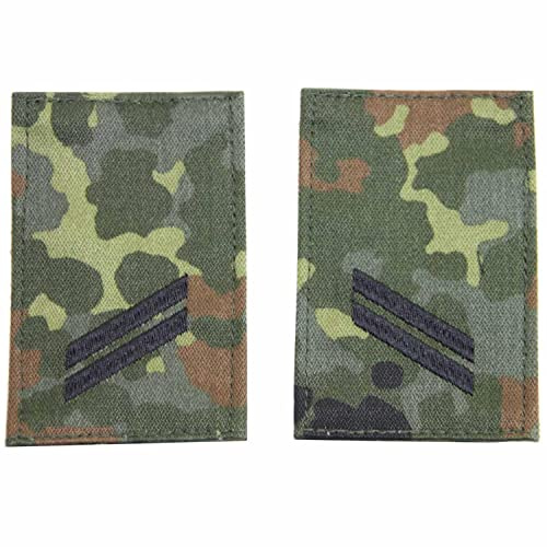 Rangabzeichen mit Hakenklettbandfläche flecktarn mit schwarzem Stick Obergefreiter