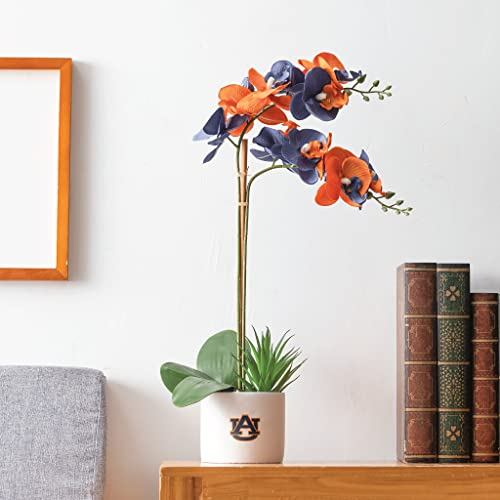 Auburn Orchidee Pflanze – Auburn University Künstliche Orchidee Pflanze – Rotbraun Geschenke für Männer, Rotbraun Geschenke für Frauen – Rotbraun Geschenke, Rotbraun Dekorationen