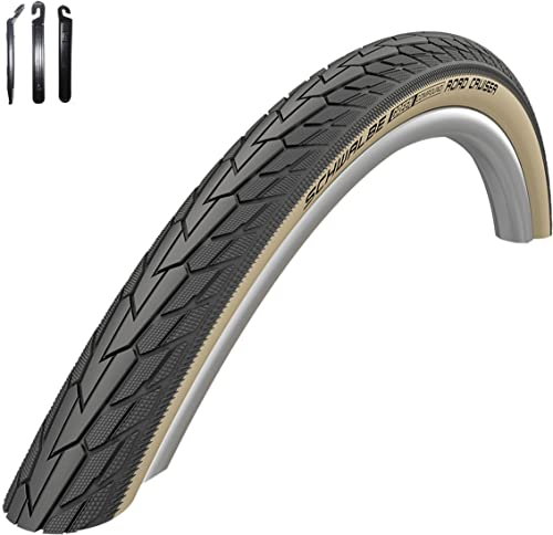 1 x Schwalbe RoadCruiser K-Guard HS 484 Fahrradreifen schwarz/gumwall 32-630 (27 x1 1/4) inkl. Reifenheber