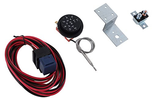 Leapiture 21Pcs Set Termostato di raffreddamento radiatore Relè Controllo Auto Kit Termostato Ventola Regolazione Auto Set Termostato Ventola Auto Accessori Auto per Camion Auto 12V