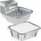 Générique lot de 100 Barquettes en aluminium avec Couvercles, Barquette en Aluminium avec Opercule Combi Pack -500ml