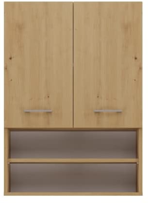 ADGO Pola Mini DK Waschmaschinen-Hängeschrank 64x90x30 cm Washing Machine Shelf Artisan Badezimmerregal Regal über Waschmaschine Zwei Türen 2 geschlossene Einlegeböden 2 offene Einlegeböden