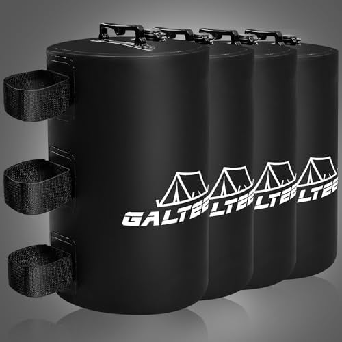 GALTEED Wassergewichtssack, 40 kg, 4 Beingewichte für Pop-Up-Baldachin, Vordächer, Zelt, Pavillon, Schwarz