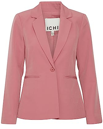 ICHI IHLEXI BL Damen Blazer Kurzblazer Jacke Ein-Knopf-Blazer mit Stretch und Reverskragen, Größe:42, Farbe:Heather Rose (171608)