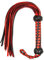 Frusta da Equitazione in Cuoio Artificiale 59.5cm per Addestramento Cavalli, Confortabile Presa Senza Macinare Uomo Donna Universale (Rosso+Nero)